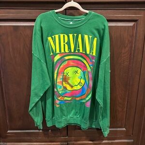 NWT green Nirvana crewneck from UO sz L/XL - oversized